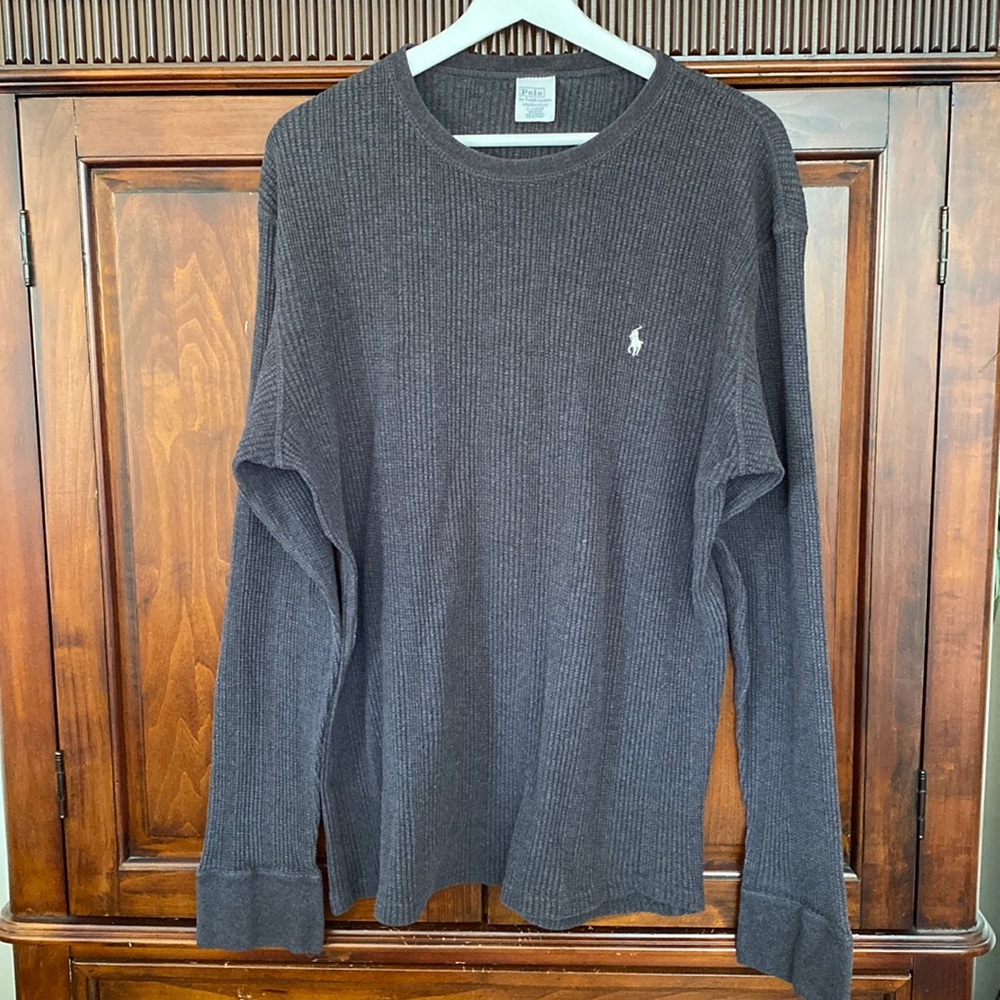Polo by Ralph Lauren 100% cotton waffle long sleeve longjohn shirt crew neck